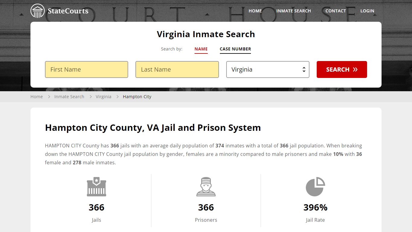 Hampton City County, VA Inmate Search - StateCourts